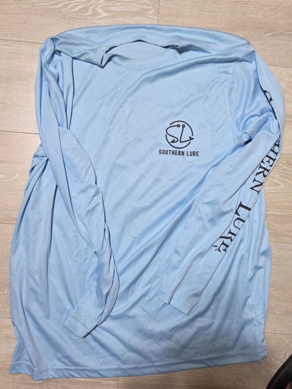 Southern Lure Head Hunter Long Sleeve Fishing Sun Shirt Light Blue Men's XL NWOT
